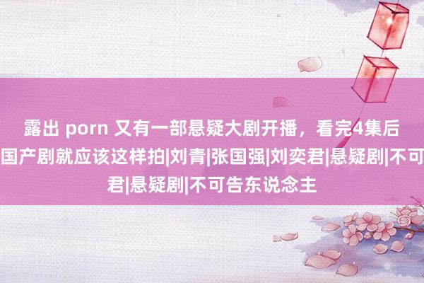 露出 porn 又有一部悬疑大剧开播，看完4集后，我要说：国产剧就应该这样拍|刘青|张国强|刘奕君|悬疑剧|不可告东说念主