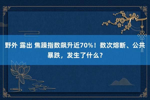 野外 露出 焦躁指数飙升近70%！数次熔断、公共暴跌，发生了什么？